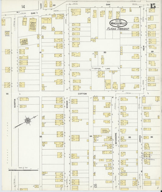 Sanborn Fire Insurance Map from Miners Mills, Luzerne County, Pennsylvania (1911), Sheet #0015 - Historic Sanborn Fire Insurance Map Print, vintage old map wall art, antique decor, genealogy gift, Pennsylvania Pennsylvania map