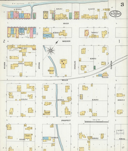 Sanborn Fire Insurance Map from Durand, Pepin County, Wisconsin (1904), Sheet #0003 - Complete Map Set gallery image, historic Sanborn map, vintage wall art, Wisconsin Wisconsin