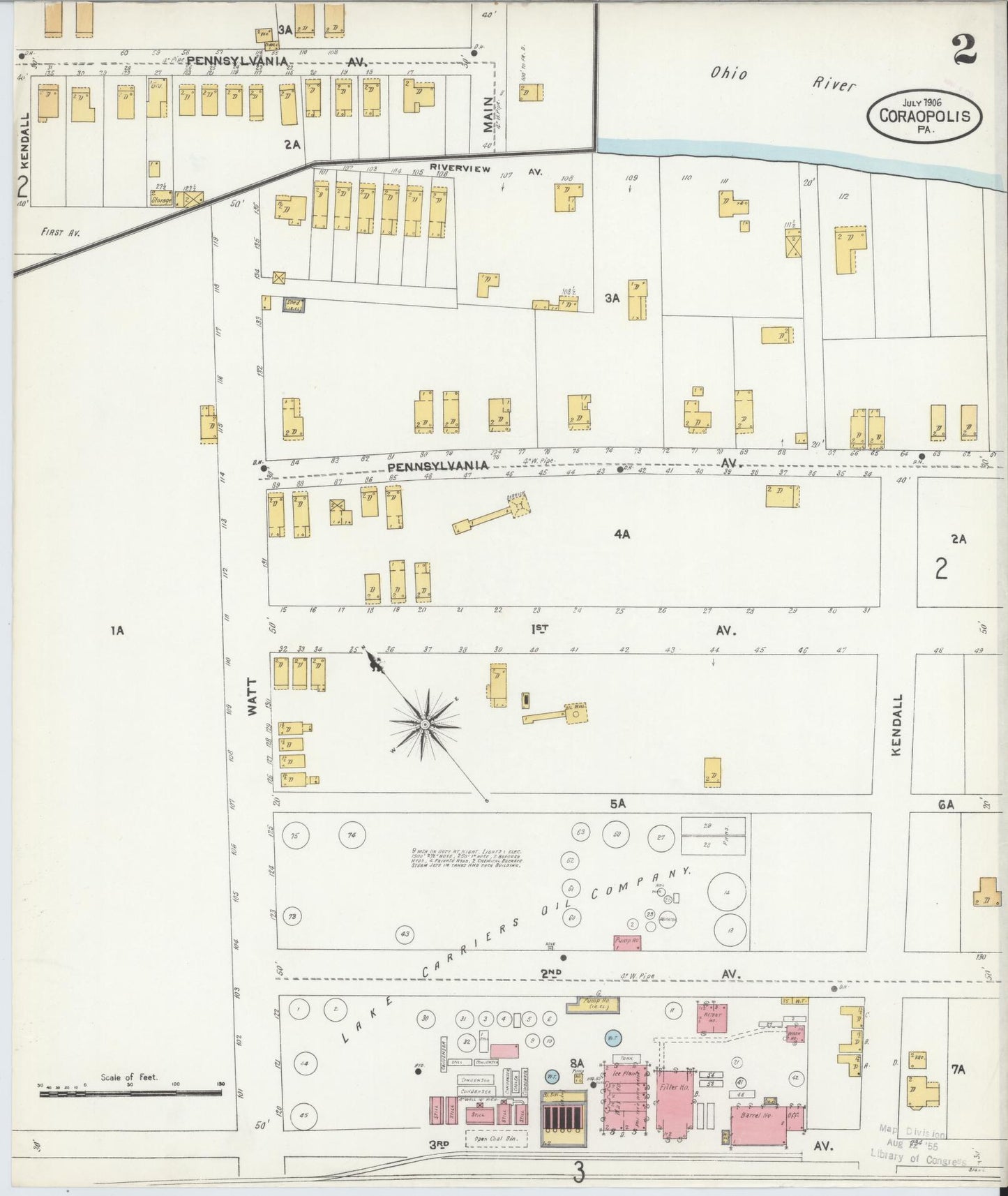 Sanborn Fire Insurance Map from Coraopolis, Allegheny County, Pennsylvania (1906), Sheet #0002 - Complete Map Set gallery image, historic Sanborn map, vintage wall art, Pennsylvania Pennsylvania