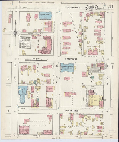 Sanborn Fire Insurance Map from Quincy, Adams County, Illinois (1883), Sheet #0011 - Complete Map Set gallery image, historic Sanborn map, vintage wall art, Illinois Illinois