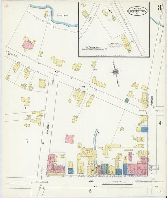 Sanborn Fire Insurance Map from Cooperstown, Otsego County, New York (1909), Sheet #0003 - Historic Sanborn Fire Insurance Map Print, vintage old map wall art, antique decor, genealogy gift, New York New York map