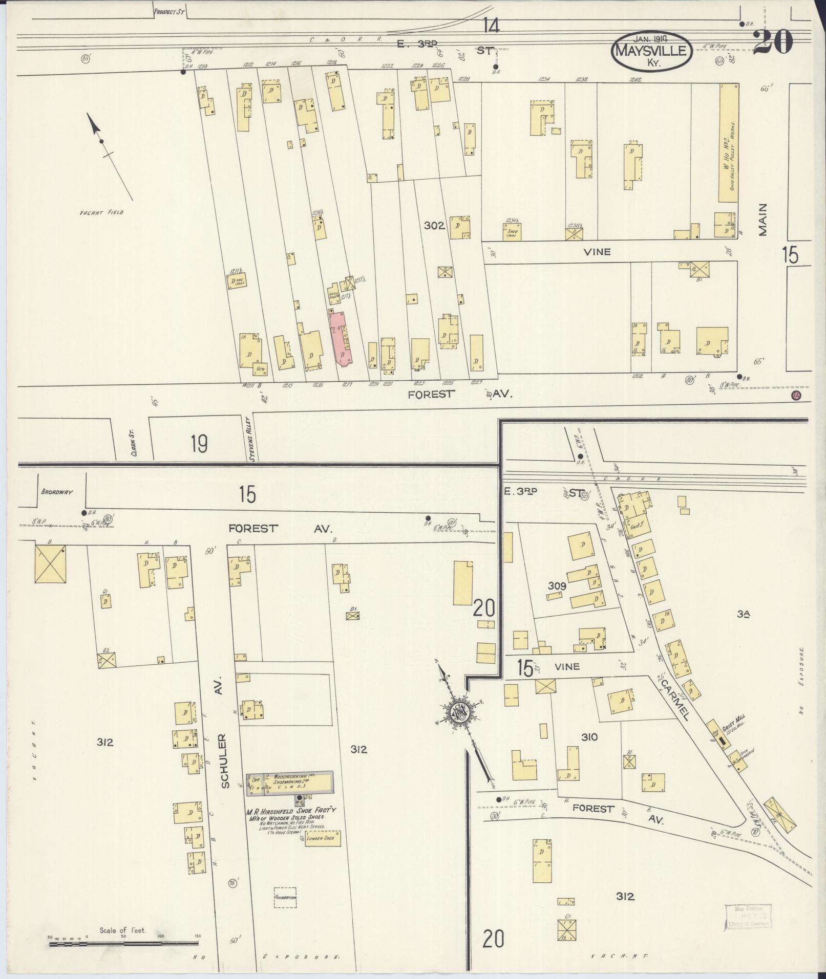 Sanborn Fire Insurance Map from Maysville, Mason County, Kentucky (1914), Sheet #0020 - Complete Map Set gallery image, historic Sanborn map, vintage wall art, Kentucky Kentucky