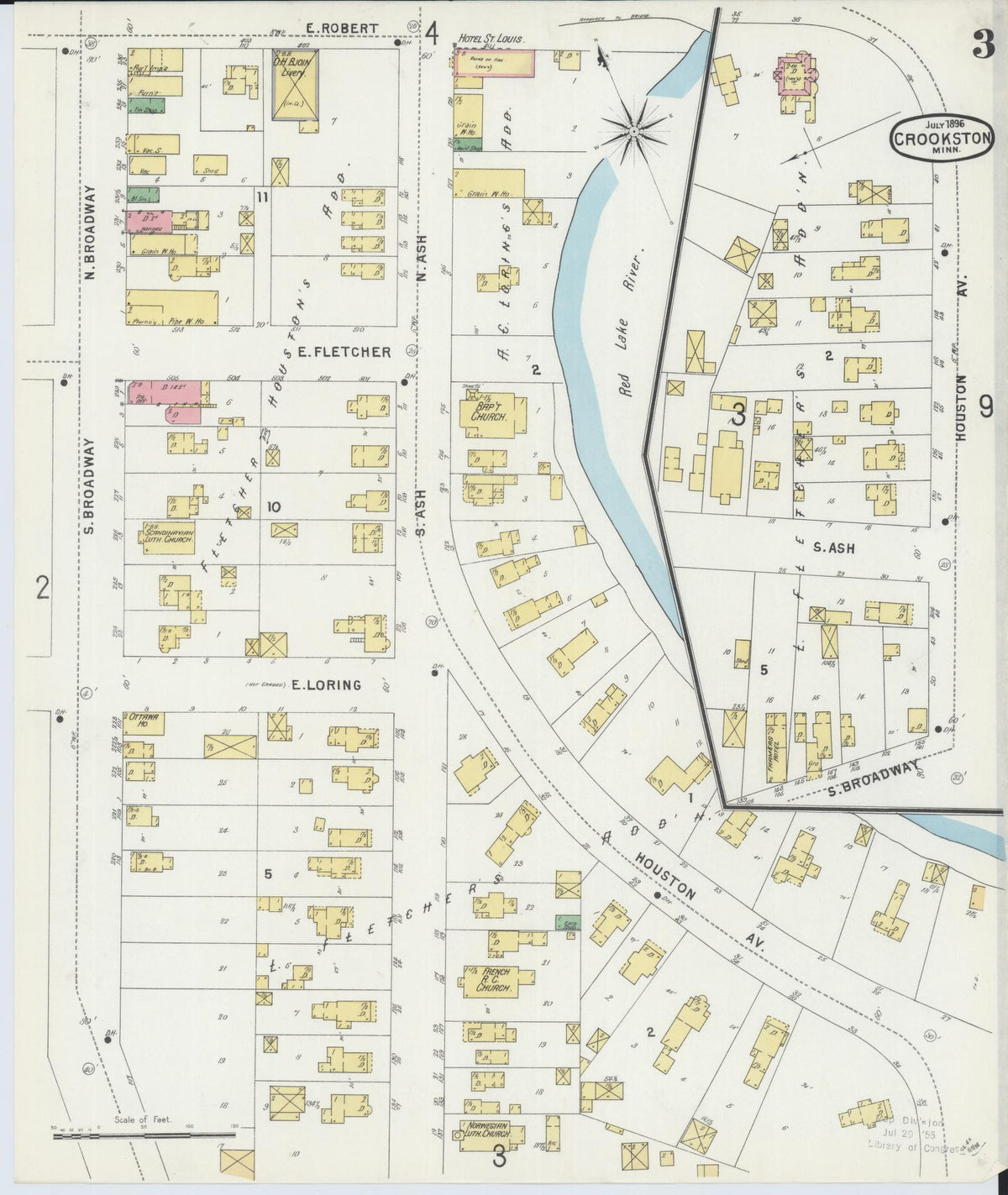 Sanborn Fire Insurance Map from Crookston, Polk County, Minnesota (1896), Sheet #0003 - Historic Sanborn Fire Insurance Map Print, vintage old map wall art, antique decor, genealogy gift, Minnesota Minnesota map