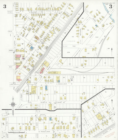 Sanborn Fire Insurance Map from Dunnellon, Marion County, Florida (1933), Sheet #0003 - Complete Map Set gallery image, historic Sanborn map, vintage wall art, Florida Florida