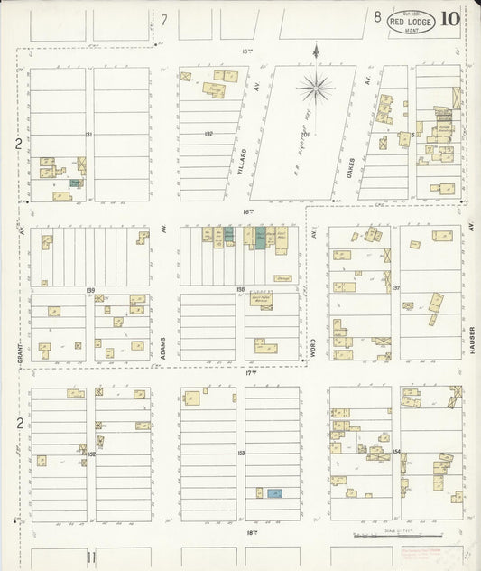 Sanborn Fire Insurance Map from Red Lodge, Carbon County, Montana (1901), Sheet #0010 - Historic Sanborn Fire Insurance Map Print, vintage old map wall art, antique decor, genealogy gift, Montana Montana map