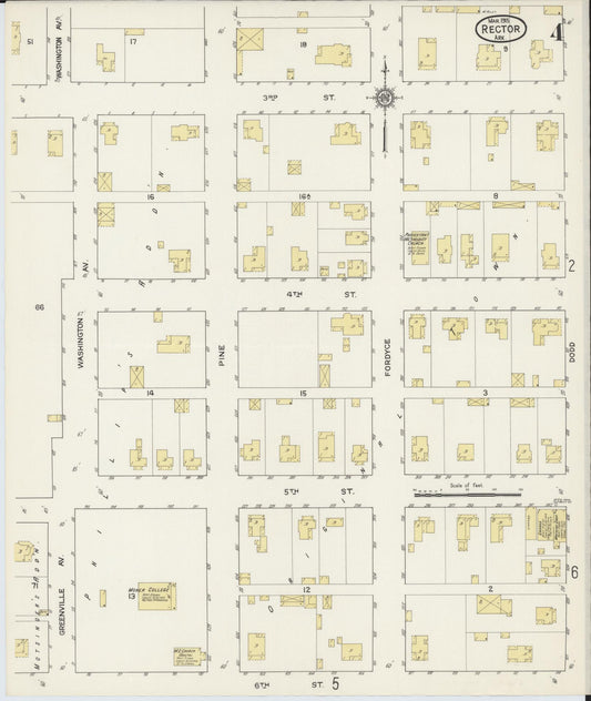 Sanborn Fire Insurance Map from Rector, Clay County, Arkansas (1915), Sheet #0004 - Historic Sanborn Fire Insurance Map Print, vintage old map wall art, antique decor, genealogy gift, Arkansas Arkansas map
