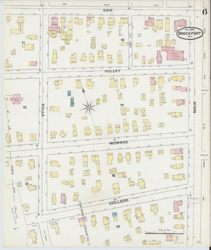 Sanborn Fire Insurance Map from Brockport, Monroe County, New York (1892), Sheet #0006 - Complete Map Set gallery image, historic Sanborn map, vintage wall art, New York New York