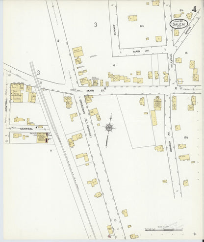 Sanborn Fire Insurance Map from Salem, Rockingham County, New Hampshire (1912), Sheet #0004 - Complete Map Set gallery image, historic Sanborn map, vintage wall art, New Hampshire New Hampshire
