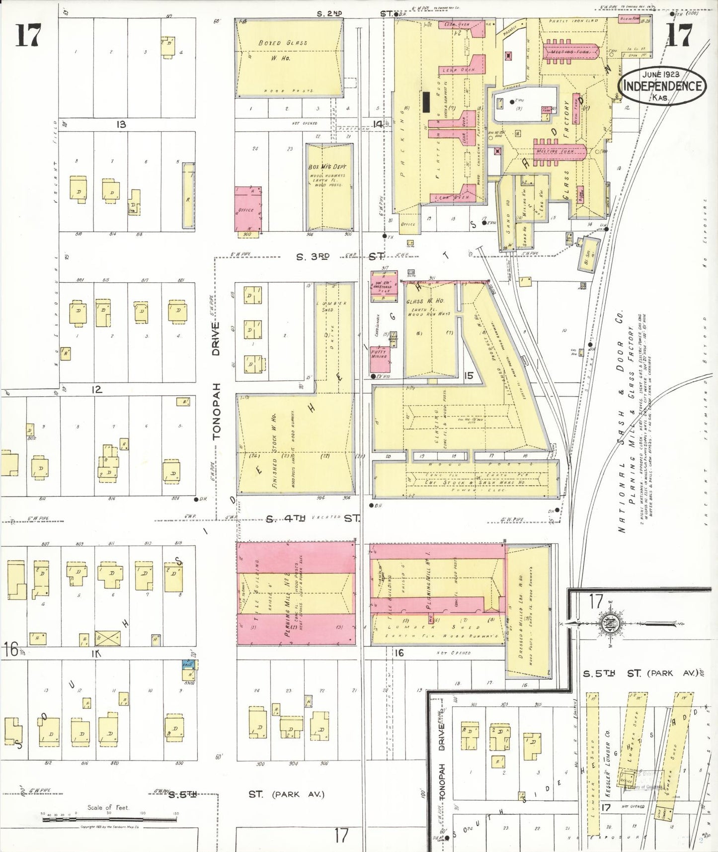 Sanborn Fire Insurance Map from Independence, Montgomery County, Kansas (1923), Sheet #0018 - Historic Sanborn Fire Insurance Map Print, vintage old map wall art, antique decor, genealogy gift, Kansas Kansas map