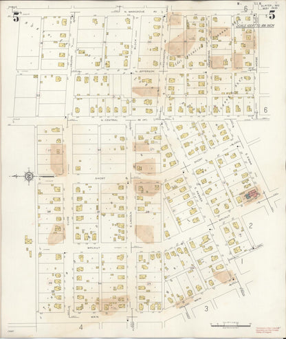 Sanborn Fire Insurance Map from Slater, Saline County, Missouri (1944), Sheet #0005 - Historic Sanborn Fire Insurance Map Print, vintage old map wall art, antique decor, genealogy gift, Missouri Missouri map