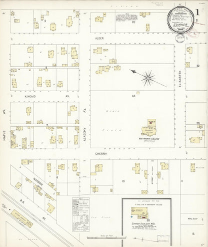 Sanborn Fire Insurance Map from Sumner, Pierce County, Washington (1899), Sheet #0001 - Complete Map Set gallery image, historic Sanborn map, vintage wall art, Washington Washington