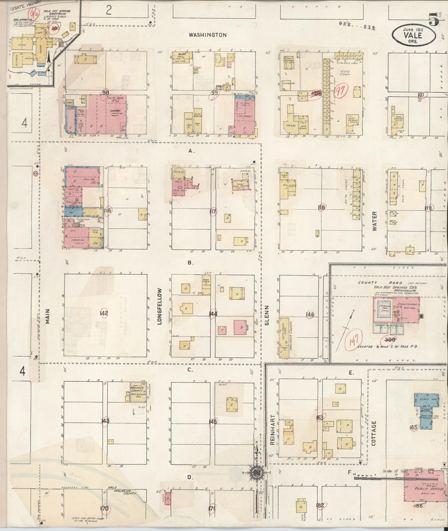 Sanborn Fire Insurance Map from Vale, Malheur County, Oregon (1941), Sheet #0005 - Historic Sanborn Fire Insurance Map Print, vintage old map wall art, antique decor, genealogy gift, Oregon Oregon map