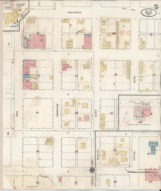 Sanborn Fire Insurance Map from Vale, Malheur County, Oregon (1941), Sheet #0005 - Historic Sanborn Fire Insurance Map Print, vintage old map wall art, antique decor, genealogy gift, Oregon Oregon map
