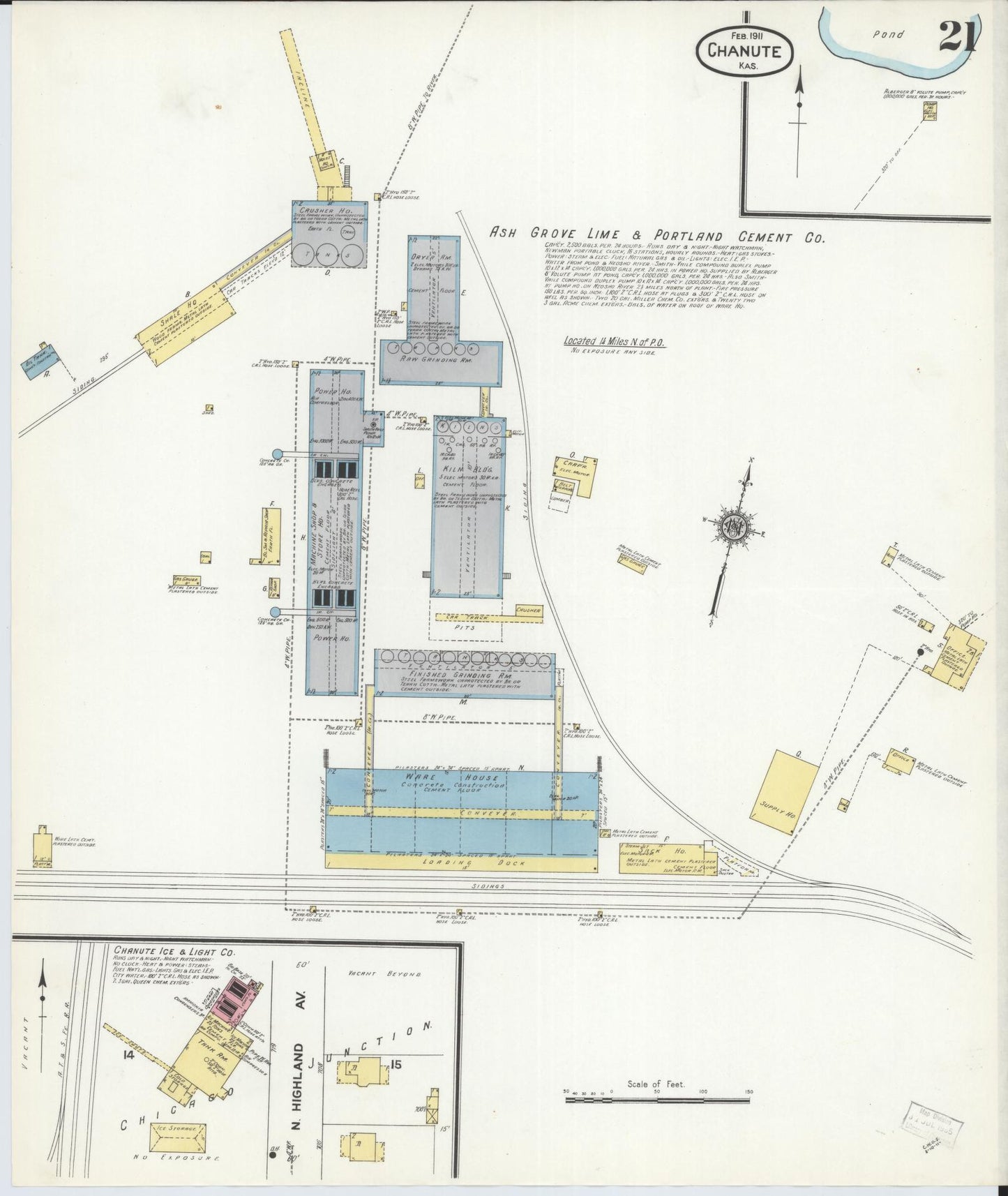 Sanborn Fire Insurance Map from Chanute, Neosho County, Kansas (1911), Sheet #0021 - Historic Sanborn Fire Insurance Map Print, vintage old map wall art, antique decor, genealogy gift, Kansas Kansas map