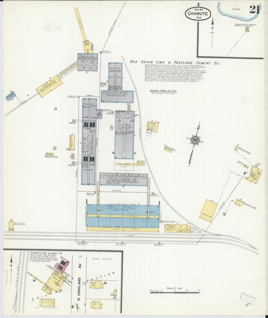 Sanborn Fire Insurance Map from Chanute, Neosho County, Kansas (1911), Sheet #0021 - Historic Sanborn Fire Insurance Map Print, vintage old map wall art, antique decor, genealogy gift, Kansas Kansas map