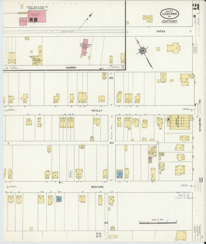 Sanborn Fire Insurance Map from Luzerne, Luzerne County, Pennsylvania (1911), Sheet #0021 - Complete Map Set gallery image, historic Sanborn map, vintage wall art, Pennsylvania Pennsylvania