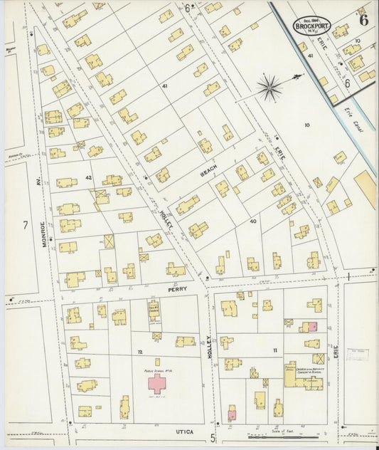 Sanborn Fire Insurance Map from Brockport, Monroe County, New York (1904), Sheet #0006 - Historic Sanborn Fire Insurance Map Print, vintage old map wall art, antique decor, genealogy gift, New York New York map