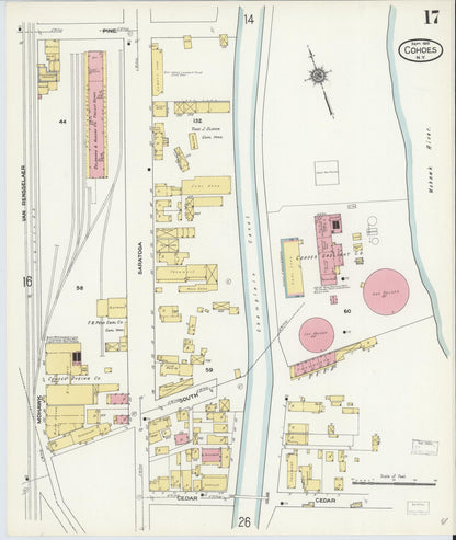 Sanborn Fire Insurance Map from Cohoes, Albany County, New York (1910), Sheet #0017 - Complete Map Set gallery image, historic Sanborn map, vintage wall art, New York New York