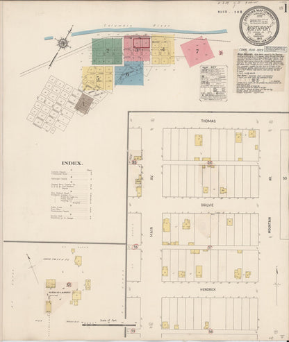 Sanborn Fire Insurance Map from Northport, Stevens County, Washington (1929), Sheet #0001 - Complete Map Set gallery image, historic Sanborn map, vintage wall art, Washington Washington