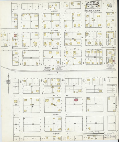 Sanborn Fire Insurance Map from Santa Anna, Coleman County, Texas (1921), Sheet #0004 - Historic Sanborn Fire Insurance Map Print, vintage old map wall art, antique decor, genealogy gift, Texas Texas map