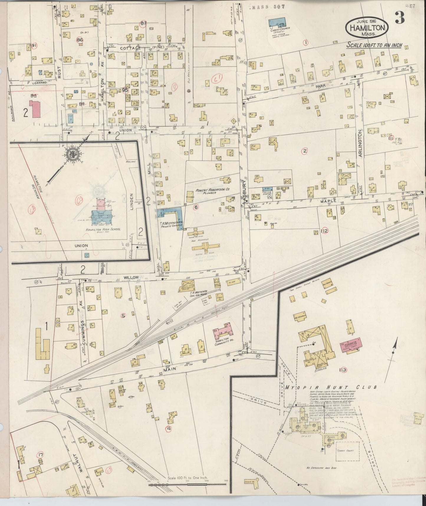 Sanborn Fire Insurance Map from Hamilton, Essex County, Massachusetts (1940), Sheet #0003 - Complete Map Set gallery image, historic Sanborn map, vintage wall art, Massachusetts Massachusetts