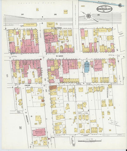 Sanborn Fire Insurance Map from Monongahela City, Washington County, Pennsylvania (1918), Sheet #0006 - Complete Map Set gallery image, historic Sanborn map, vintage wall art, Pennsylvania Pennsylvania