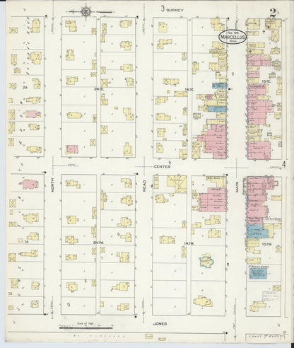 Sanborn Fire Insurance Map from Marcellus, Cass County, Michigan (1914), Sheet #0002 - Historic Sanborn Fire Insurance Map Print, vintage old map wall art, antique decor, genealogy gift, Michigan Michigan map