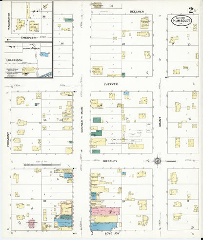 Sanborn Fire Insurance Map from Humboldt, Humboldt County, Iowa (1909), Sheet #0002 - Historic Sanborn Fire Insurance Map Print, vintage old map wall art