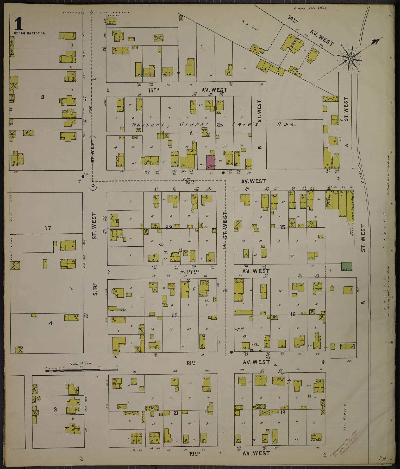 Sanborn Fire Insurance Map from Cedar Rapids, Linn County, Iowa. (1895) – Map View