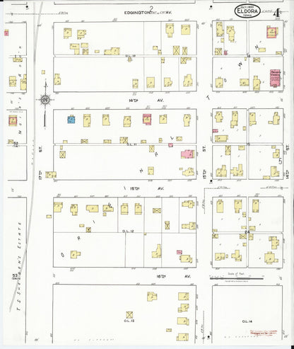 Sanborn Fire Insurance Map from Eldora, Hardin County, Iowa (1920), Sheet #0004 - Historic Sanborn Fire Insurance Map Print