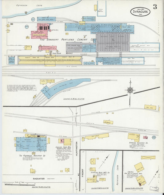 Sanborn Fire Insurance Map from Syracuse, Kosciusko County, Indiana (1910), Sheet #0003 - Historic Sanborn Fire Insurance Map Print, vintage old map wall art, antique decor, genealogy gift, Indiana Indiana map