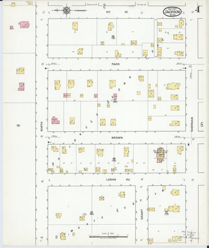 Sanborn Fire Insurance Map from Jackson, Jackson County, Minnesota (1917), Sheet #0004 - Complete Map Set gallery image, historic Sanborn map, vintage wall art, Minnesota Minnesota