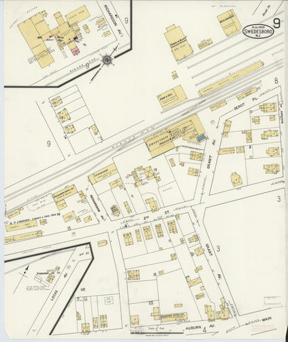 Sanborn Fire Insurance Map from Swedesboro, Gloucester County, New Jersey (1920), Sheet #0009 - Complete Map Set gallery image, historic Sanborn map, vintage wall art, New Jersey New Jersey
