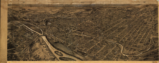Bird's-eye-view of Allentown, Pennsylvania. (1922) – Historic Bird’s-Eye View Panorama Print