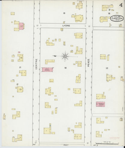 Sanborn Fire Insurance Map from Canton, Madison County, Mississippi (1892), Sheet #0004 - Complete Map Set gallery image, historic Sanborn map, vintage wall art, Mississippi Mississippi