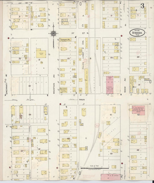 Sanborn Fire Insurance Map from Biwabik, Saint Louis County, Minnesota (1936), Sheet #0003 - Historic Sanborn Fire Insurance Map Print, vintage old map wall art, antique decor, genealogy gift, Minnesota Minnesota map