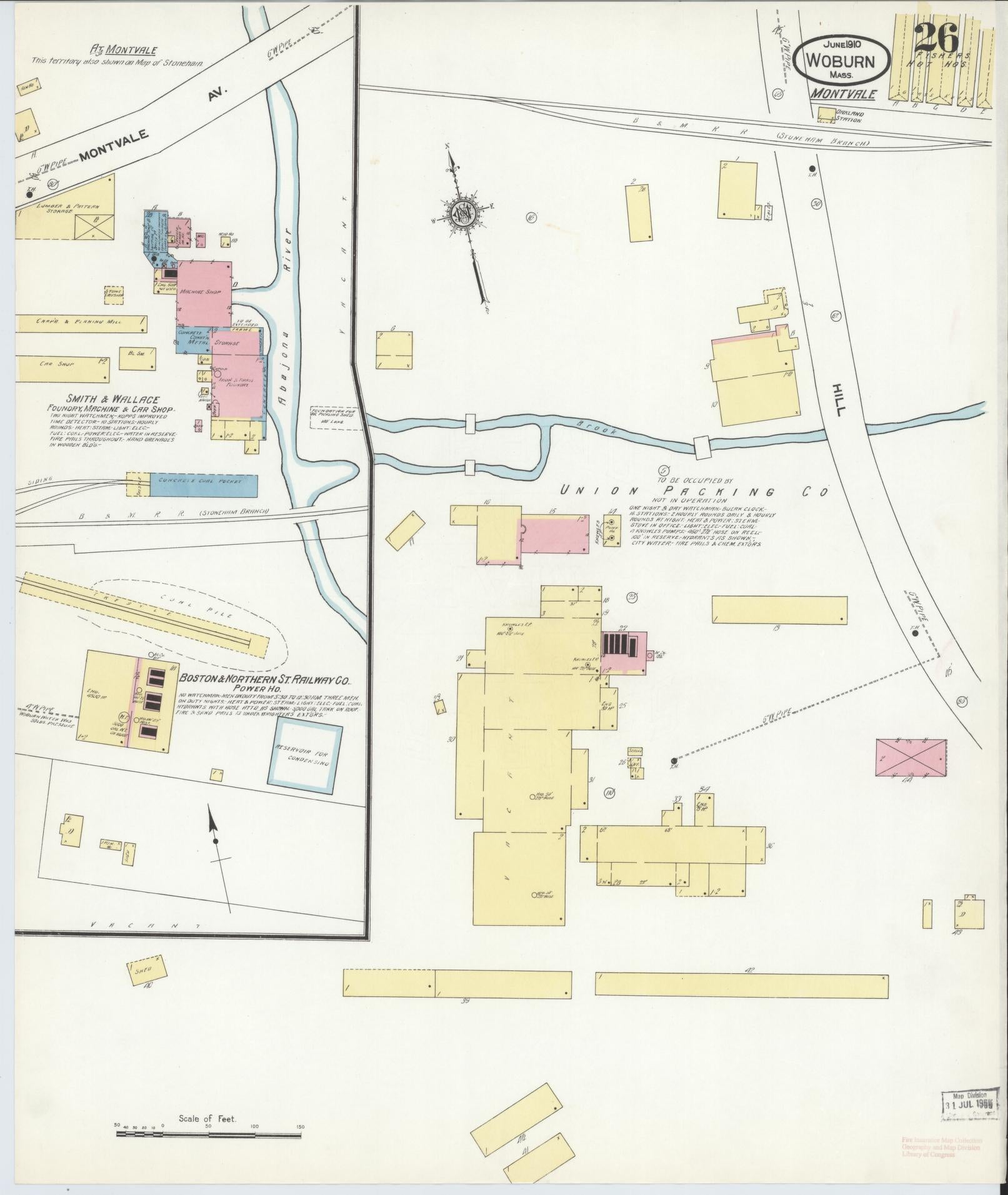 Sanborn Fire Insurance Map from Woburn, Middlesex County, Massachusetts (1910), Sheet #0026 - Complete Map Set gallery image, historic Sanborn map, vintage wall art, Massachusetts Massachusetts