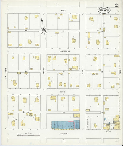 Sanborn Fire Insurance Map from Stillwell, Adair County, Oklahoma (1909), Sheet #0002 - Complete Map Set gallery image, historic Sanborn map, vintage wall art, Oklahoma Oklahoma