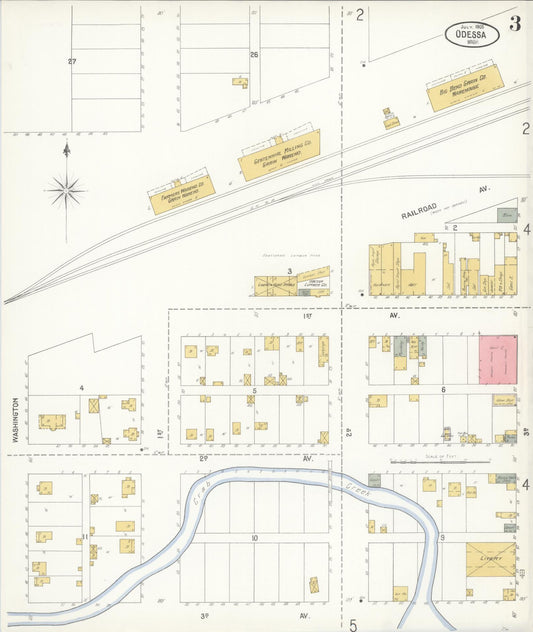 Sanborn Fire Insurance Map from Odessa, Lincoln County, Washington (1905), Sheet #0003 - Historic Sanborn Fire Insurance Map Print, vintage old map wall art, antique decor, genealogy gift, Washington Washington map