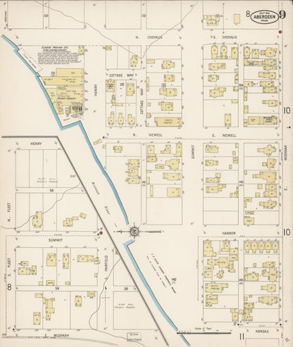 Sanborn Fire Insurance Map from Aberdeen, Grays Harbor County, Washington (1914), Sheet #0009 - Complete Map Set gallery image, historic Sanborn map, vintage wall art, Washington Washington