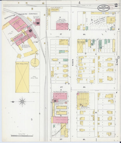 Sanborn Fire Insurance Map from Hoopeston, Vermilion County, Illinois (1899), Sheet #0002 - Historic Sanborn Fire Insurance Map Print, vintage old map wall art, antique decor, genealogy gift, Illinois Illinois map