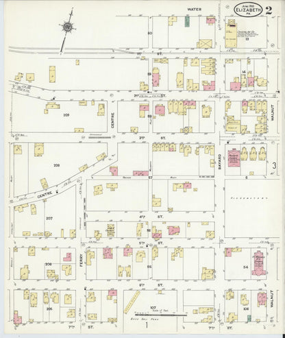 Sanborn Fire Insurance Map from Elizabeth, Allegheny County, Pennsylvania (1910), Sheet #0002 - Complete Map Set gallery image, historic Sanborn map, vintage wall art, Pennsylvania Pennsylvania
