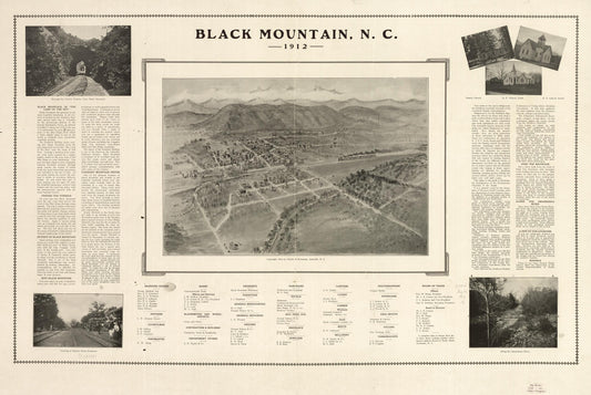 Black Mountain, N.C. 1912. (1912) – Historic Bird’s-Eye View Panorama Print