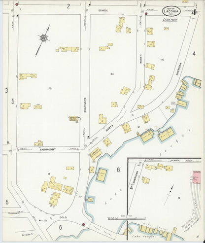 Sanborn Fire Insurance Map from Laconia, Belknap County, New Hampshire (1911), Sheet #0004 - Complete Map Set gallery image, historic Sanborn map, vintage wall art, New Hampshire New Hampshire
