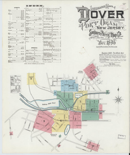 Sanborn Fire Insurance Map from Dover, Morris County, New Jersey. (1896) – Historic Sanborn Fire Insurance Map Print