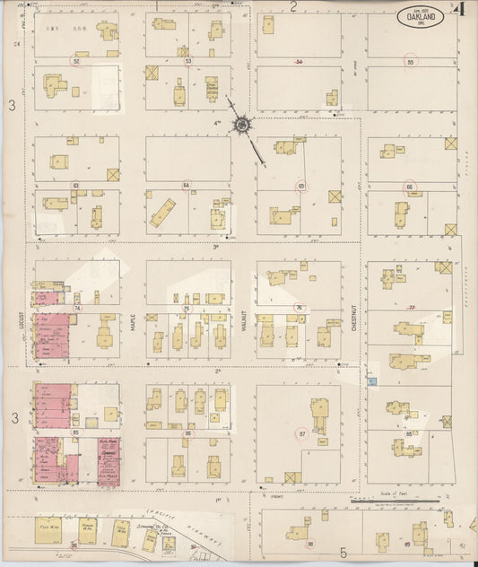 Sanborn Fire Insurance Map from Oakland, Douglas County, Oregon (1931), Sheet #0004 - Historic Sanborn Fire Insurance Map Print, vintage old map wall art, antique decor, genealogy gift, Oregon Oregon map