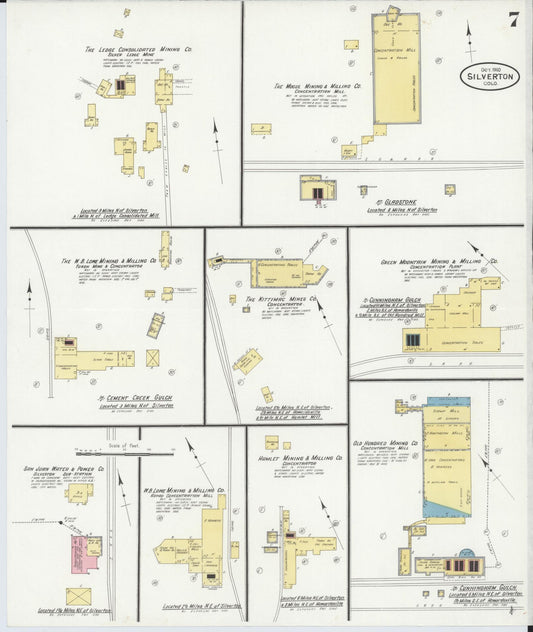 Sanborn Fire Insurance Map from Silverton, San Juan County, Colorado (1910), Sheet #0007 - Historic Sanborn Fire Insurance Map Print, vintage old map wall art, antique decor, genealogy gift, Colorado Colorado map