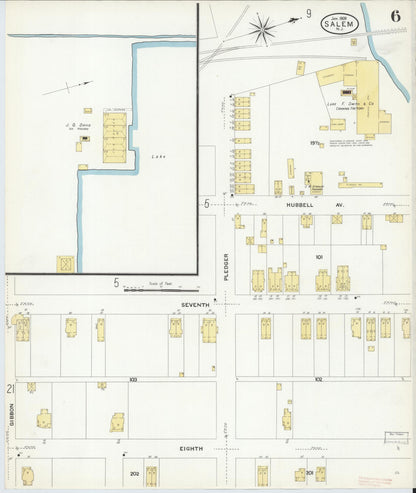 Sanborn Fire Insurance Map from Salem, Salem County, New Jersey (1909), Sheet #0006 - Complete Map Set gallery image, historic Sanborn map, vintage wall art, New Jersey New Jersey