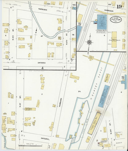Sanborn Fire Insurance Map from Fulton, Oswego County, New York (1911), Sheet #0019 - Complete Map Set gallery image, historic Sanborn map, vintage wall art, New York New York