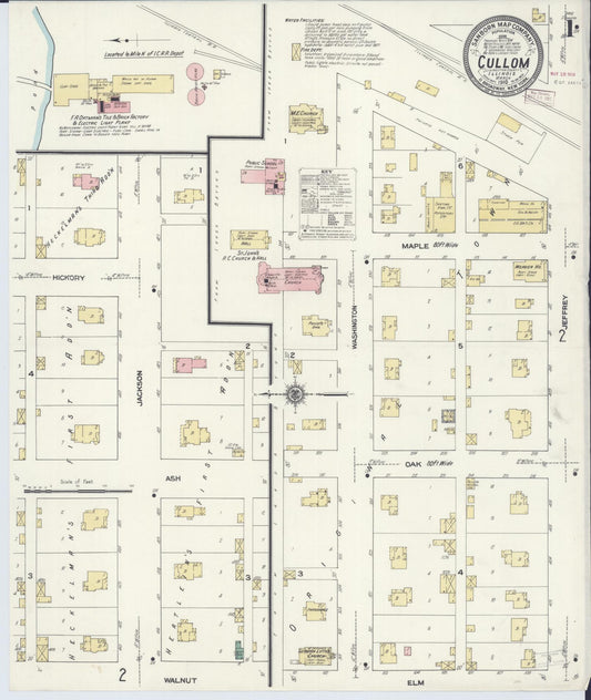 Sanborn Fire Insurance Map from Cullom, Livingston County, Illinois (1910), Sheet #0001 - Historic Sanborn Fire Insurance Map Print, vintage old map wall art, antique decor, genealogy gift, Illinois Illinois map